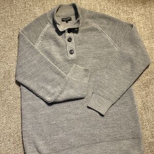 Immagini Italian Knit Sweater Mens Large Gray Button Collar Wool Blend